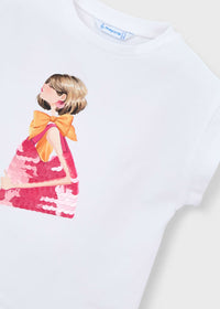 Camiseta estampado muñeca niña