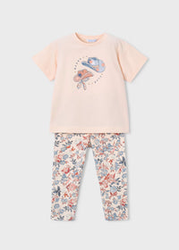 Conjunto legging estampado y camiseta niña