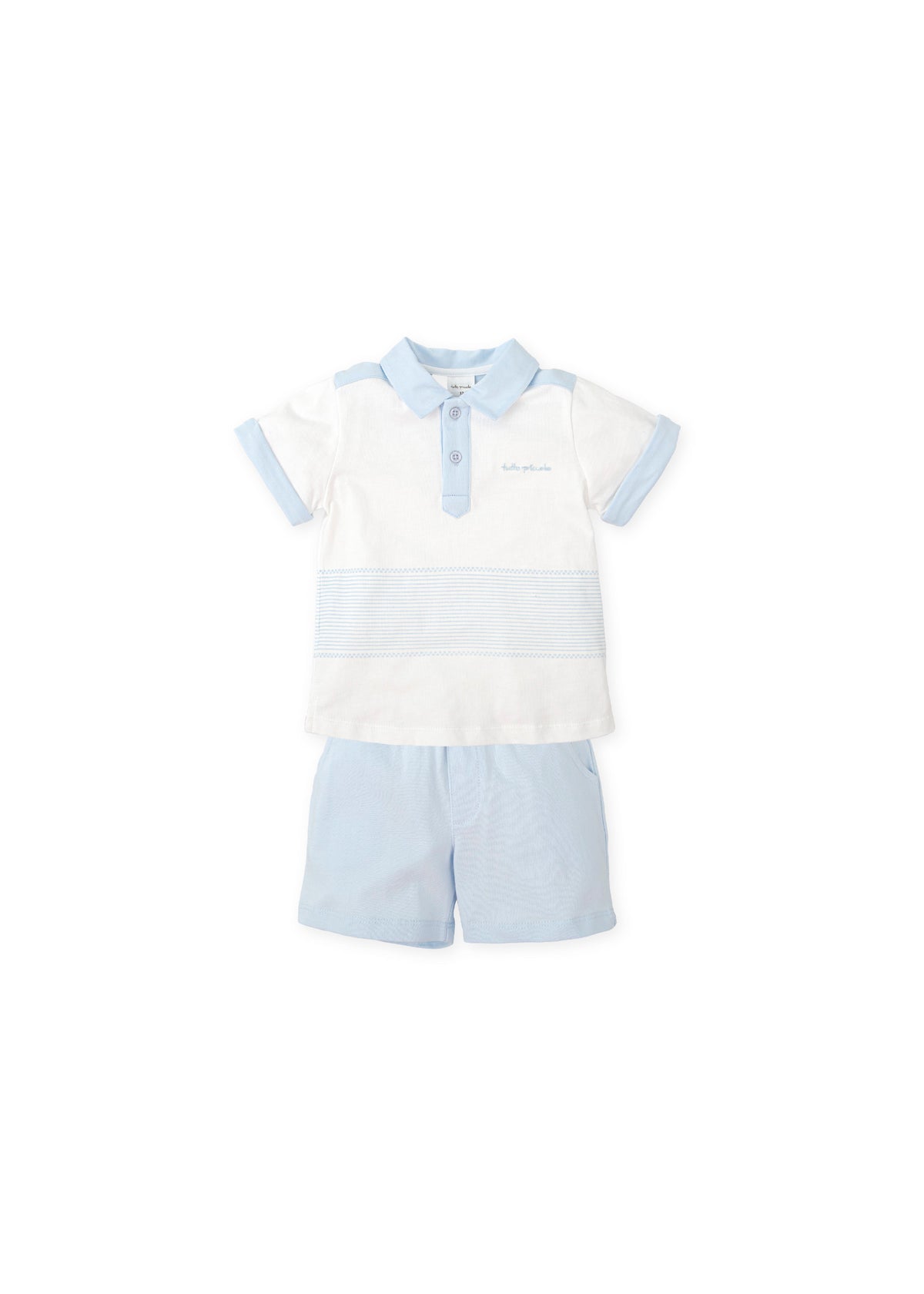 Conjunto polo y bermudas punto azul