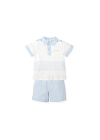 Conjunto polo y bermudas punto azul