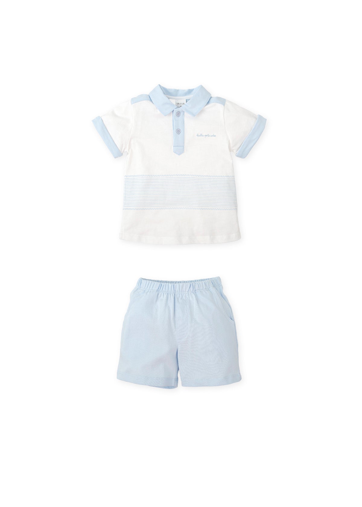 Conjunto polo y bermudas punto azul