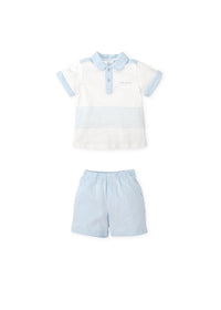 Conjunto polo y bermudas punto azul