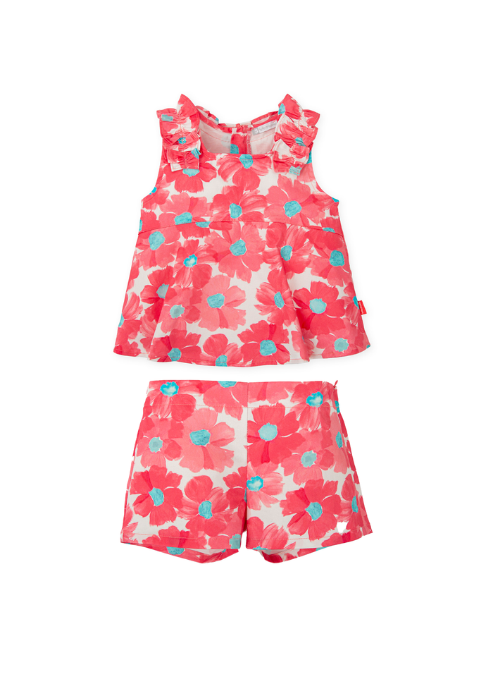 Conjunto flores fucsia