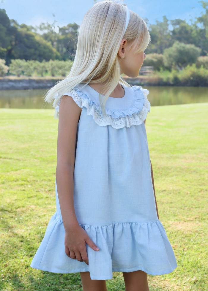 Vestido lino porcelana