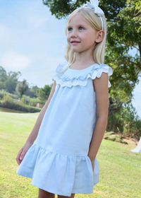 Vestido lino porcelana