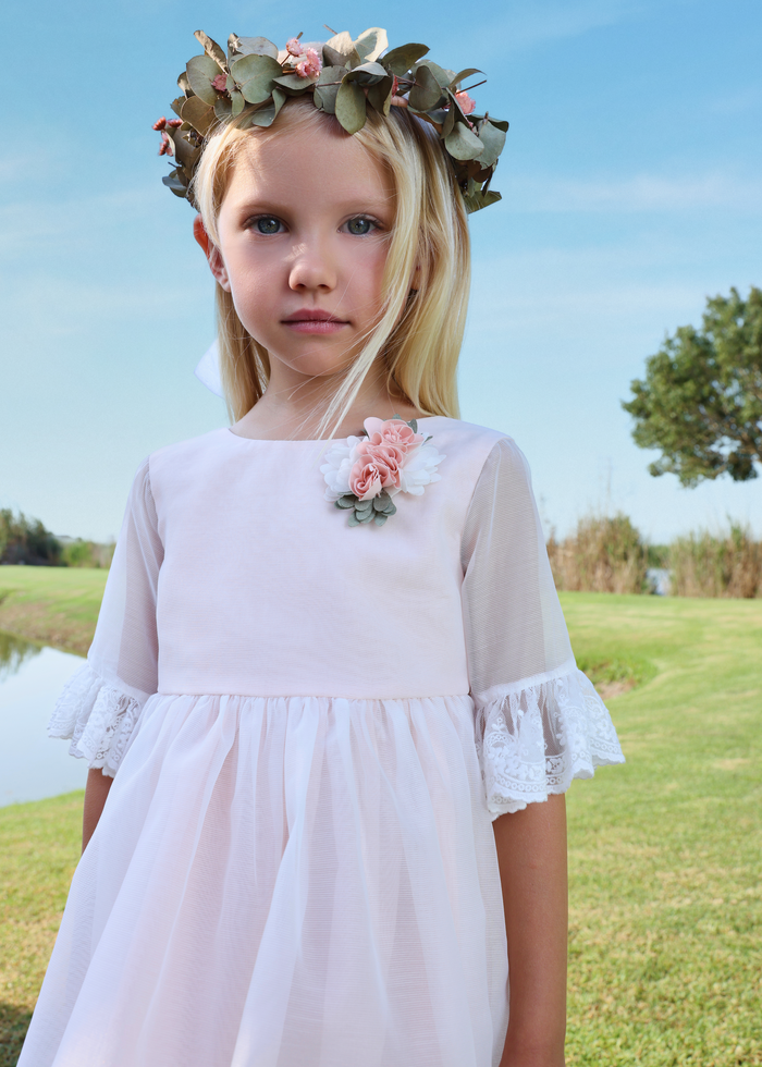 Vestido organza rayas