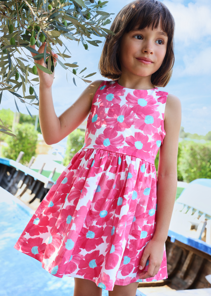 Vestido flores fucsia