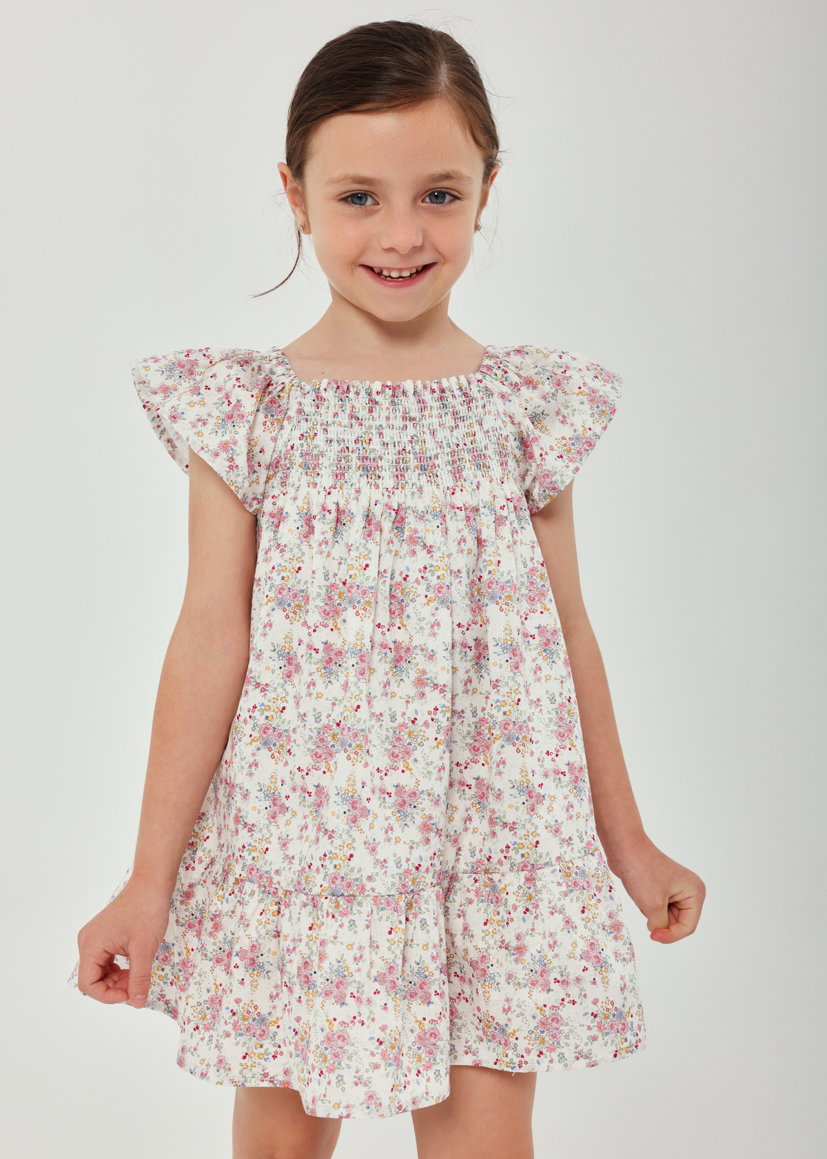 Vestido satén flores
