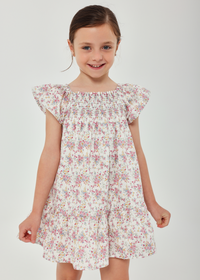 Vestido satén flores