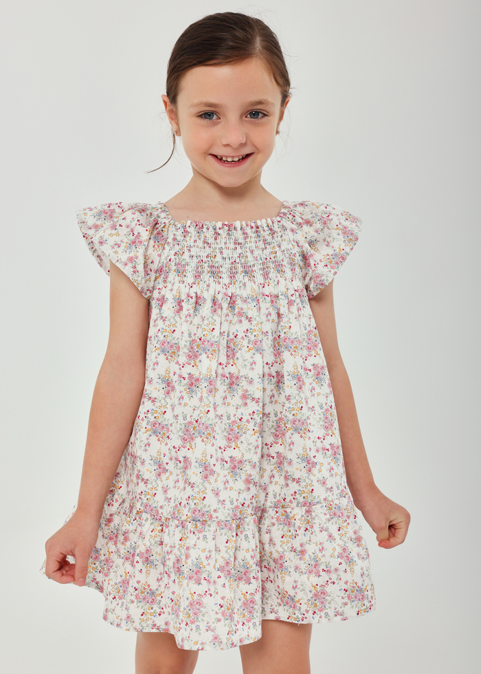 Vestido satén flores