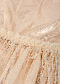 Vestido tul dorado con leotardos