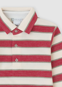 Polo rayas carmin