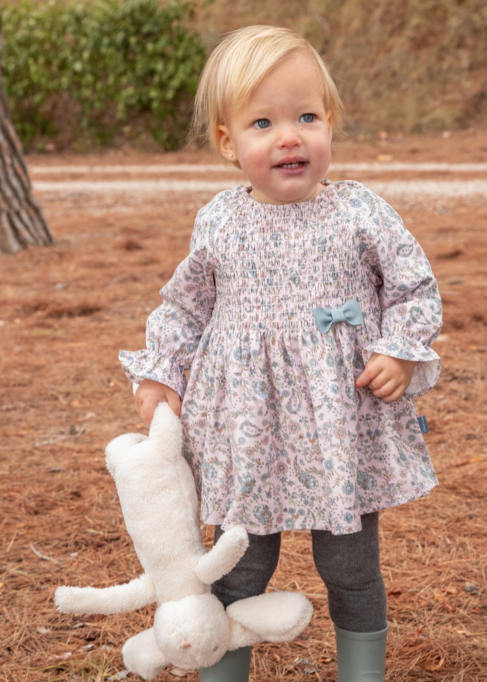 Vestido estampado pétalo niña