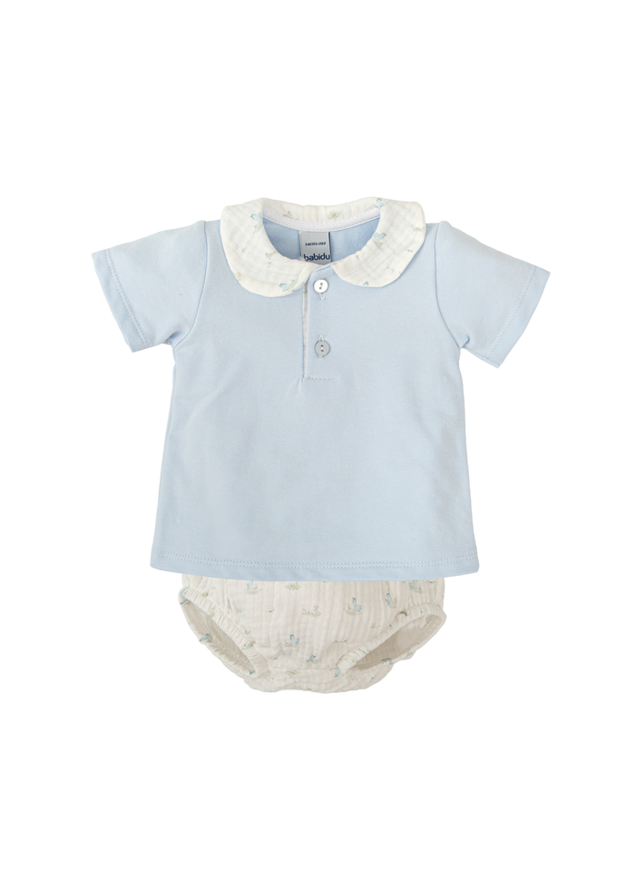 Conjunto ranita m/c cuello bebé