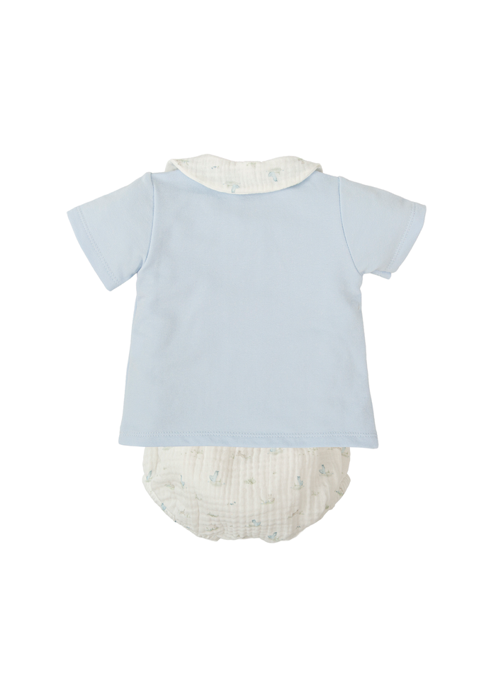 Conjunto ranita m/c cuello bebé