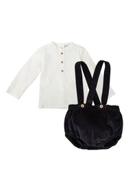 Conjunto bebé niño ranita tirantes + camisa carrusel