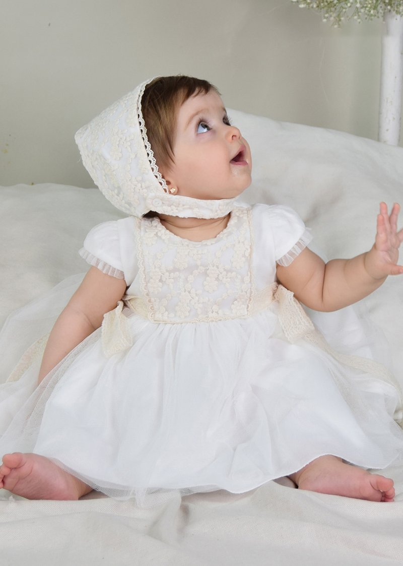 Vestido tul bautizo bebé