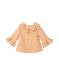 Blusa cuadros naranja oscuro niña