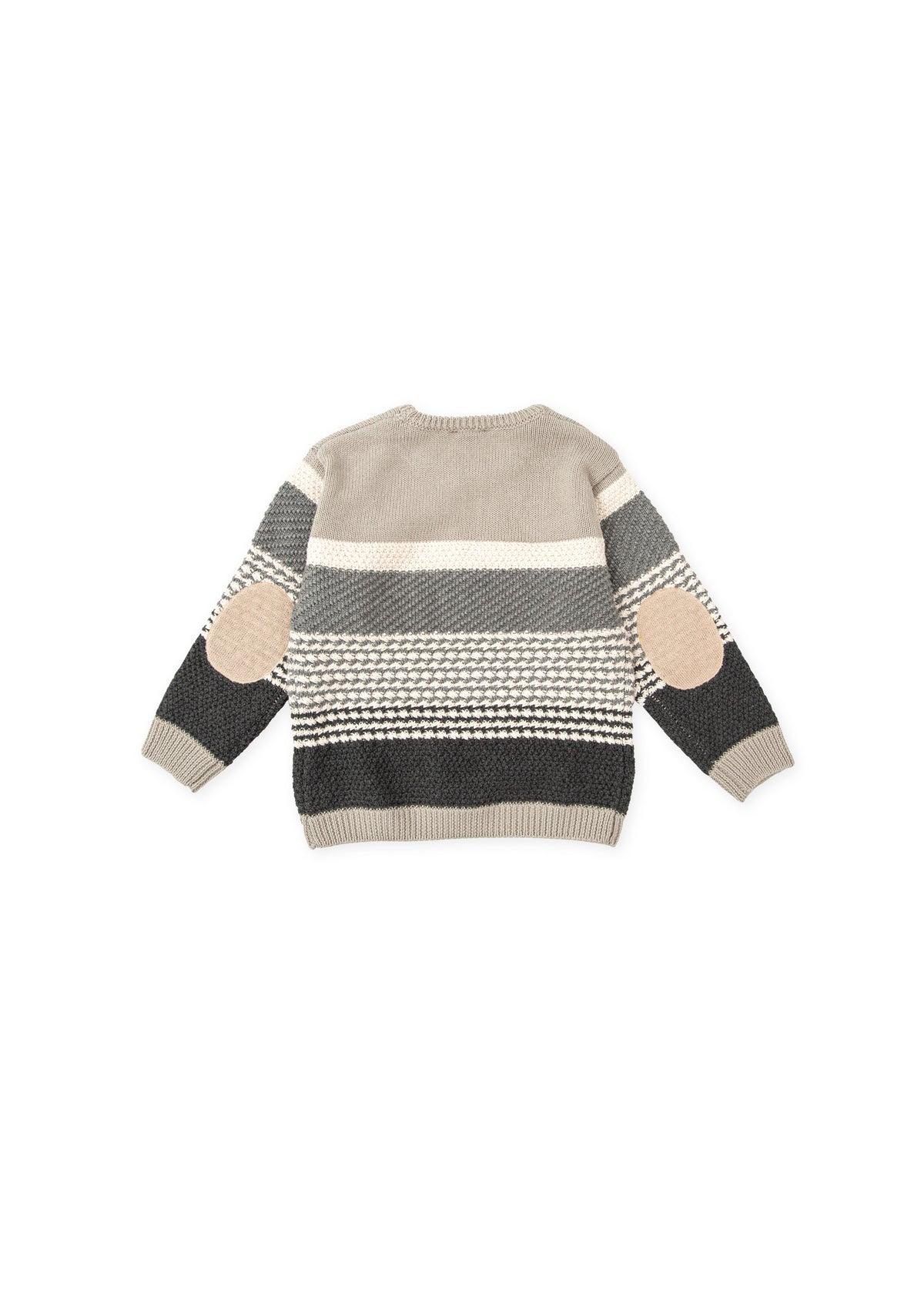 Jersey tricot rayas gris niño