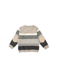 Jersey tricot rayas gris niño