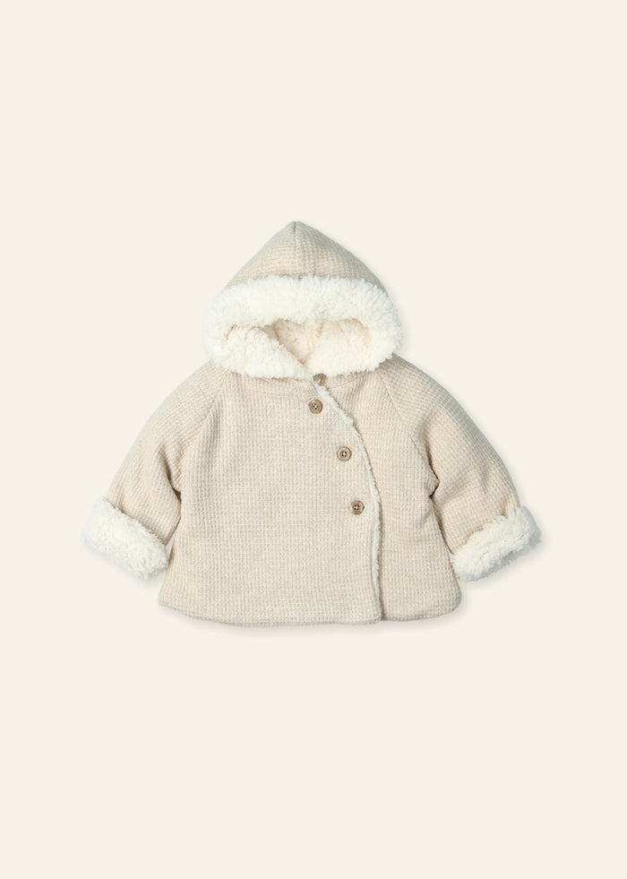 Abrigo capucha waffle
