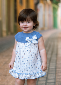 Vestido punto y tejido algodón estampado palmeras exotic