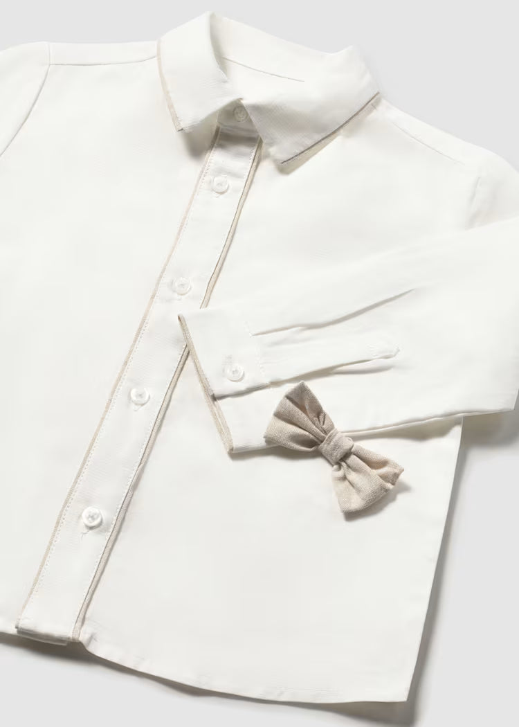 Camisa de manga larga con pajarita bebé