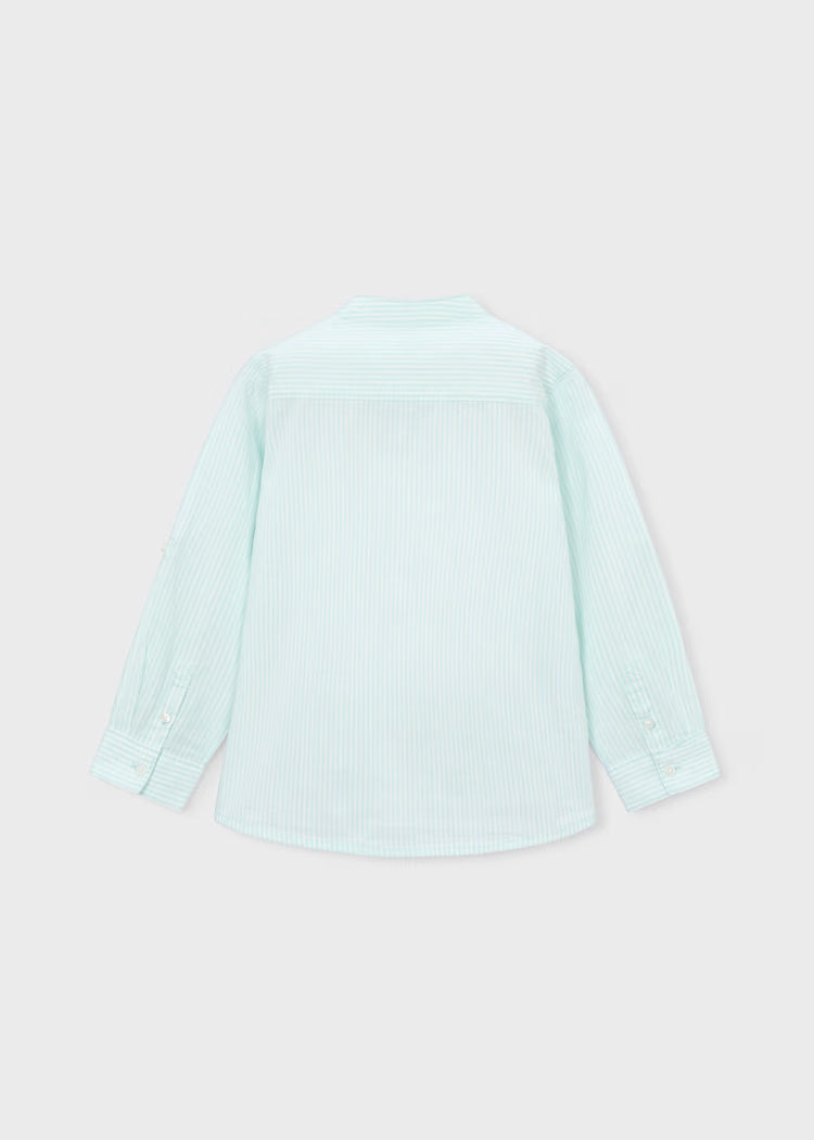 Camisa manga larga rayas cuello mao niño