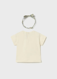 Camiseta con diadema estampada bebé