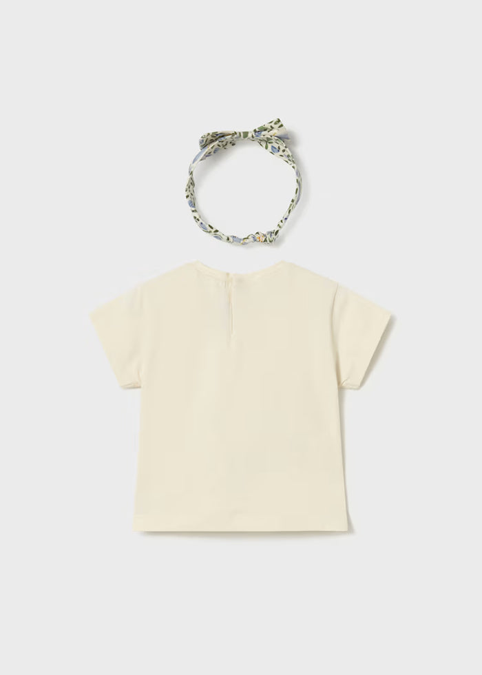 Camiseta con diadema estampada bebé