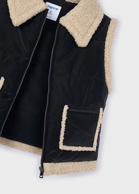 Chaleco contrastes borrego niña