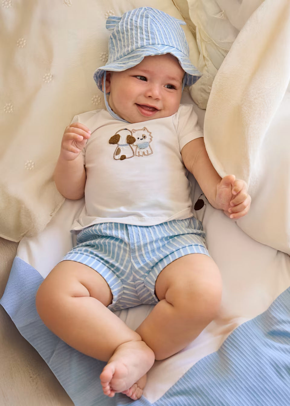 Conjunto 3 piezas con gorro orejitas recién nacido