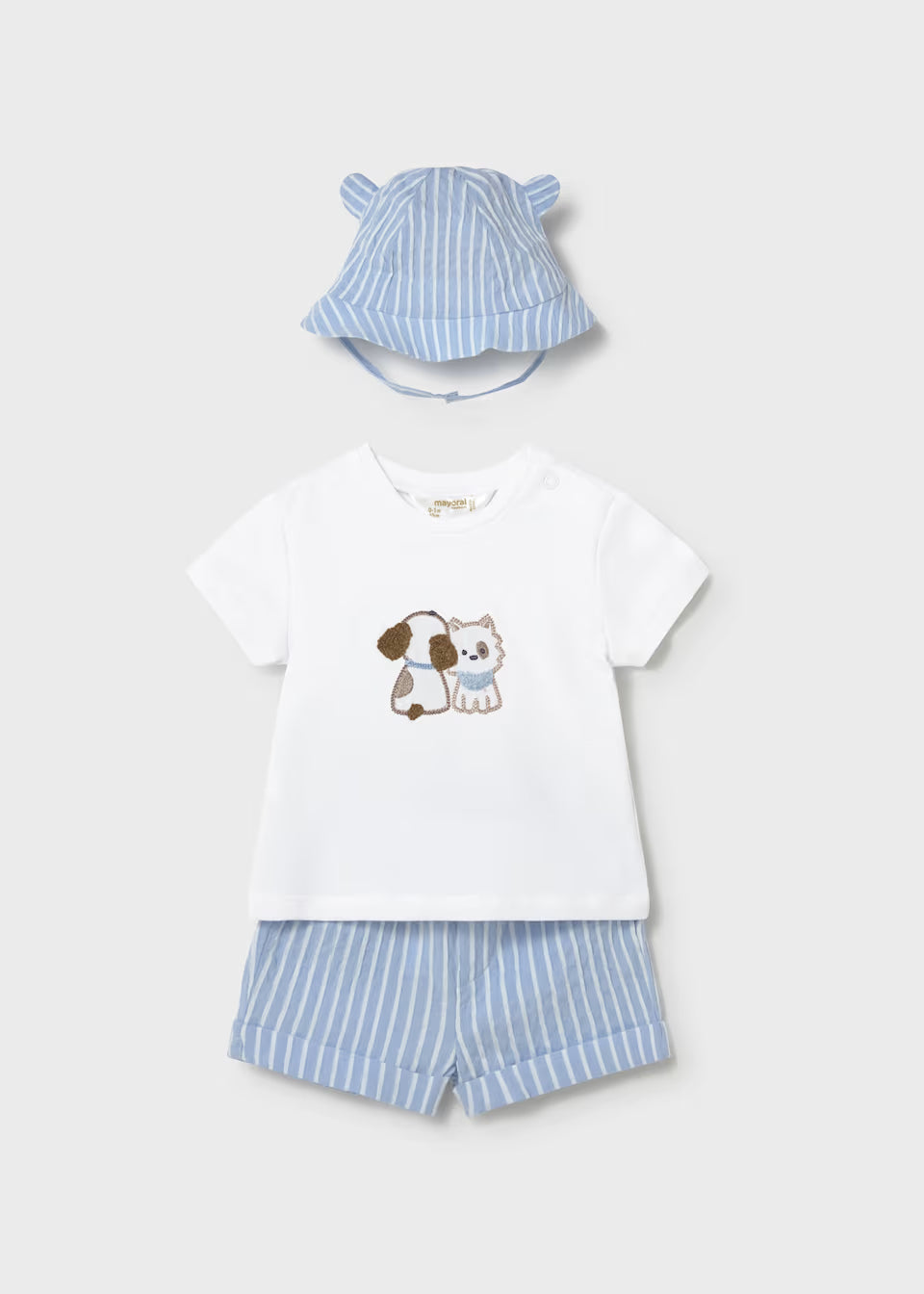 Conjunto 3 piezas con gorro orejitas recién nacido