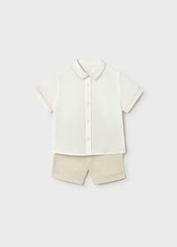 Conjunto bermuda y camisa con lino bebé