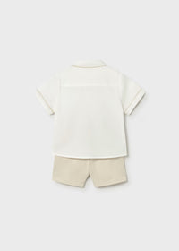 Conjunto bermuda y camisa con lino bebé