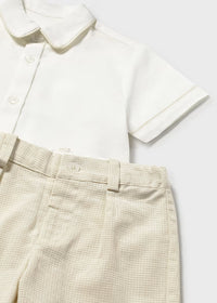 Conjunto bermuda y camisa con lino bebé