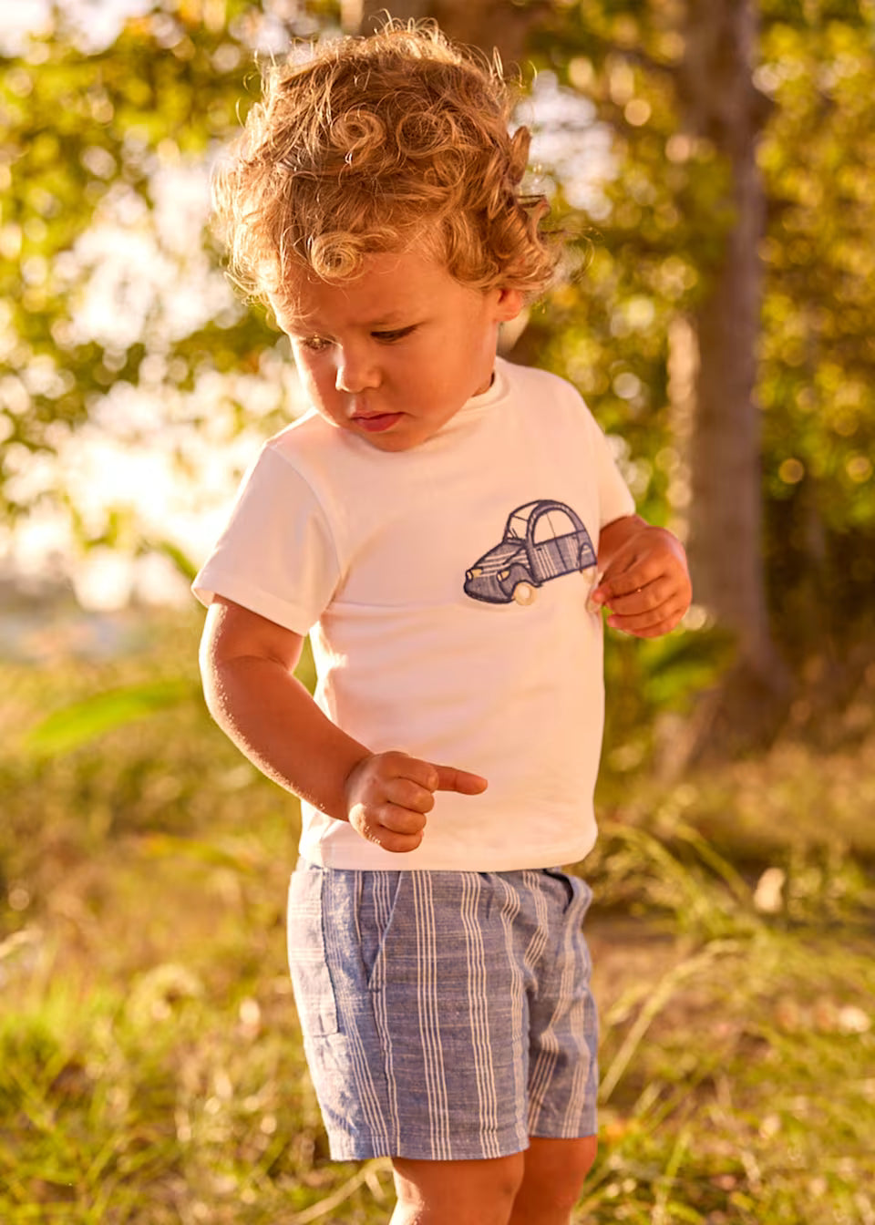 Conjunto bermuda y camisa con lino bebé