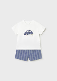 Conjunto bermuda y camisa con lino bebé