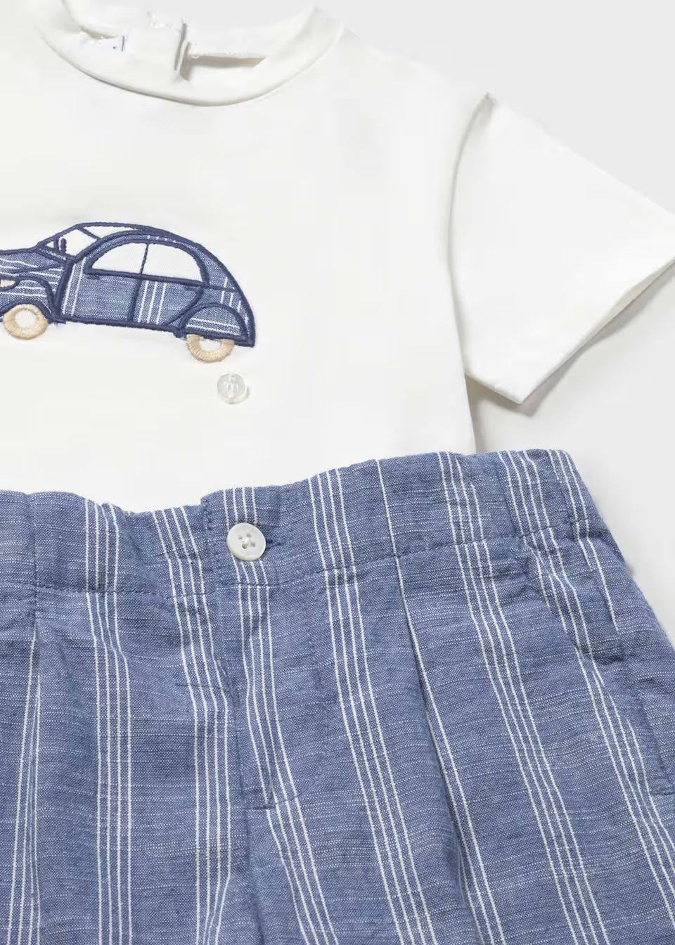 Conjunto bermuda y camisa con lino bebé