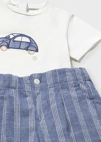 Conjunto bermuda y camisa con lino bebé