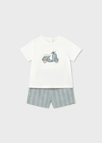 Conjunto bermuda y camisa con lino bebé
