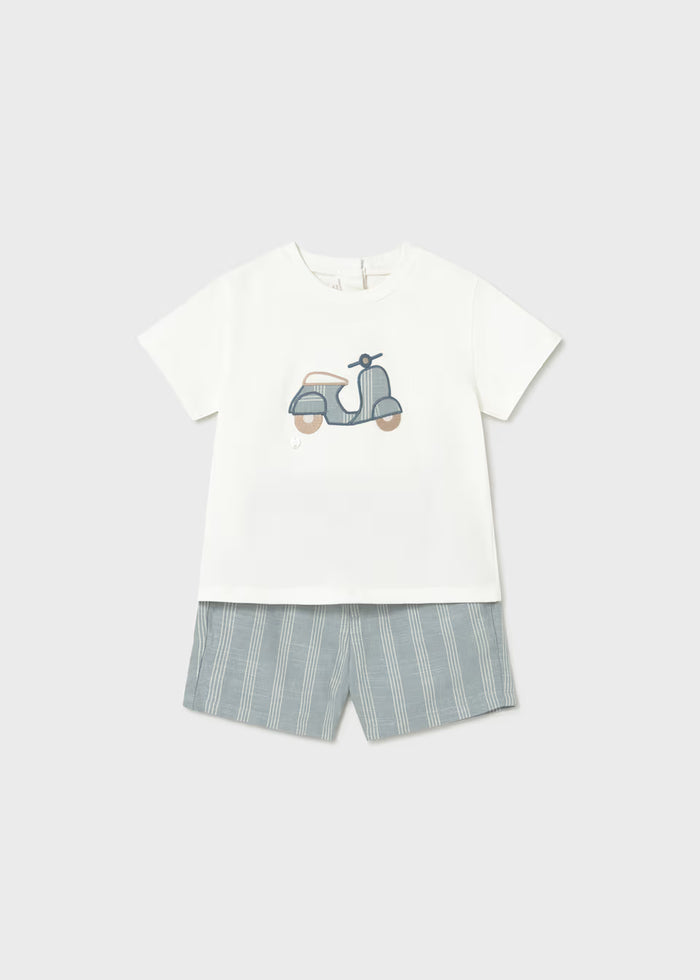Conjunto bermuda y camisa con lino bebé