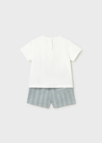 Conjunto bermuda y camisa con lino bebé