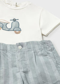 Conjunto bermuda y camisa con lino bebé