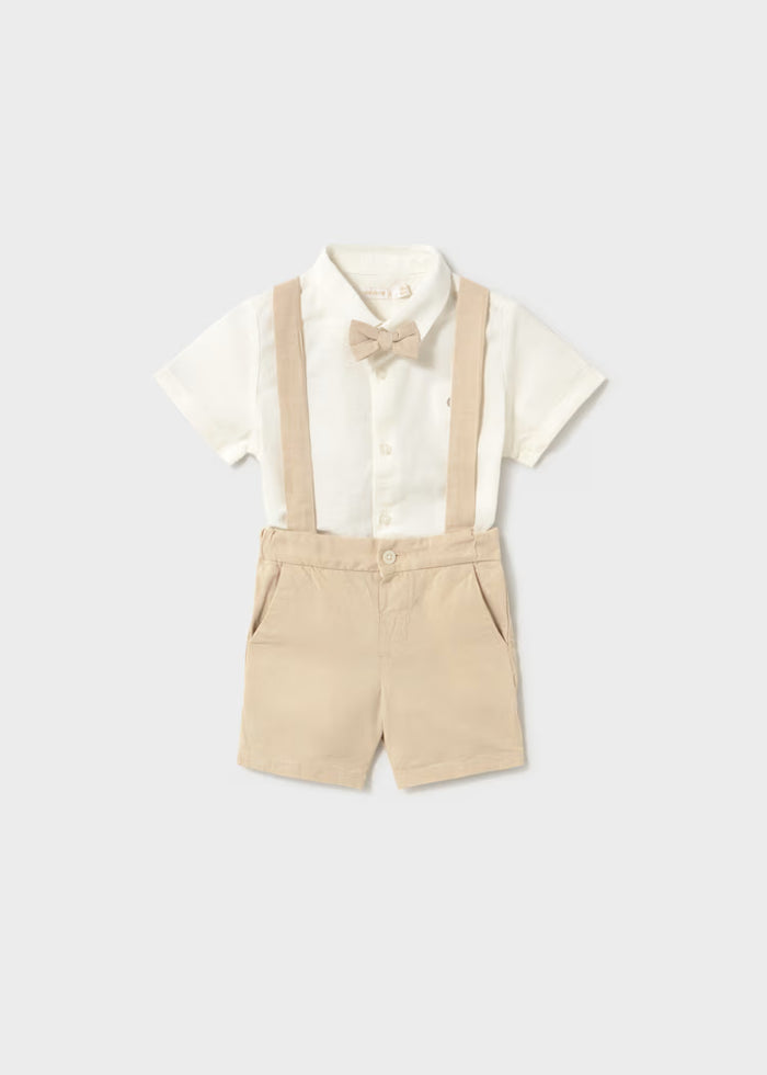 Conjunto bermuda y camisa con pajarita bebé