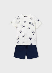Conjunto bermuda y camiseta estampada niño