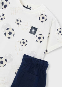 Conjunto bermuda y camiseta estampada niño