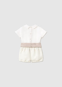 Conjunto ceremonia pantalón corto y camisa recién nacido