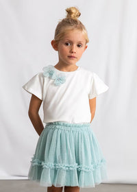 Conjunto falda tul y camiseta niña