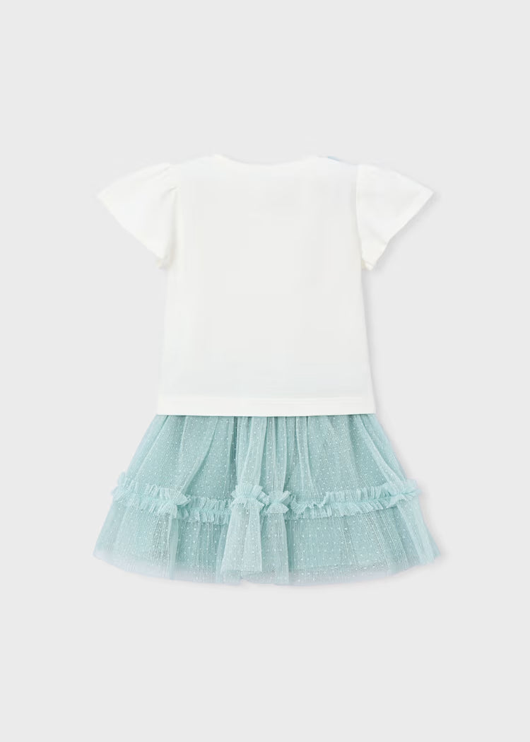 Conjunto falda tul y camiseta niña